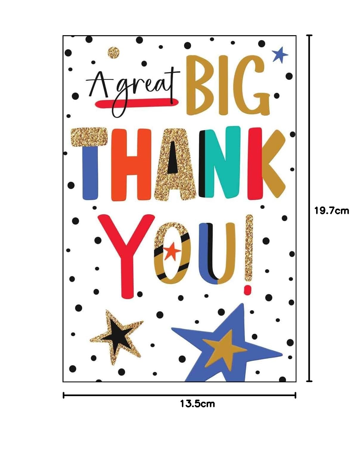Jonny Javelin Thank You Card - 'A Great Big Thank You' - Stars and